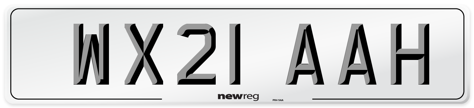 WX21 AAH Number Plate from New Reg